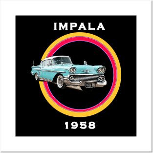 1958 Chevy Impala T-Shirt Posters and Art